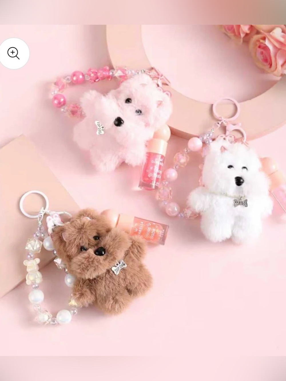 Plush Doggy Lipgloss Keychain